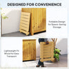 Outsunny Wooden Folding Garden Table, Folding Side Table, Nature Wood Finish