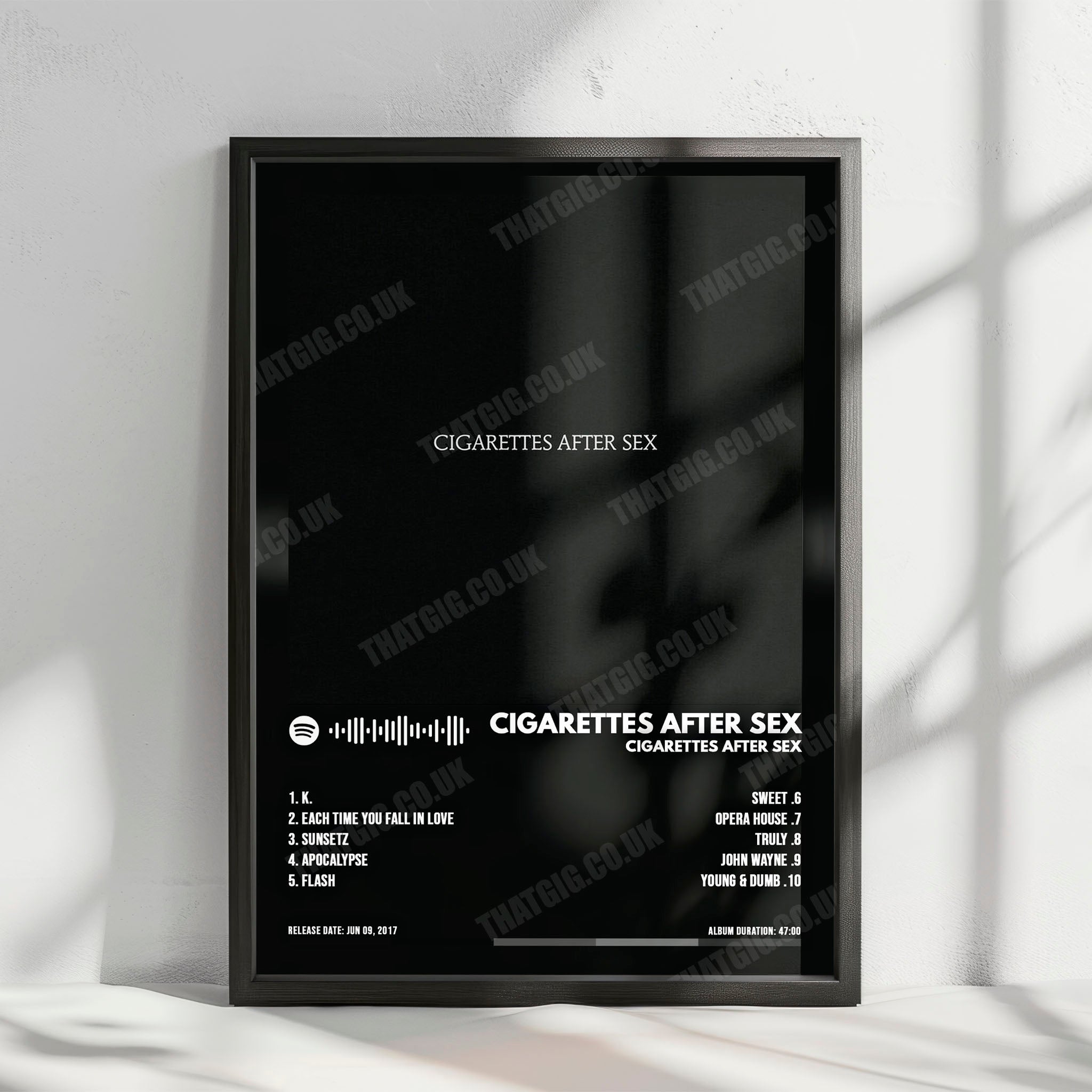 Cigarettes After Sex "Cigarettes After Sex" Album Cover Poster - with Complete Tracklist