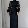 New Arrival Elegant Lace-spliced Dress With A Stand-up Collar