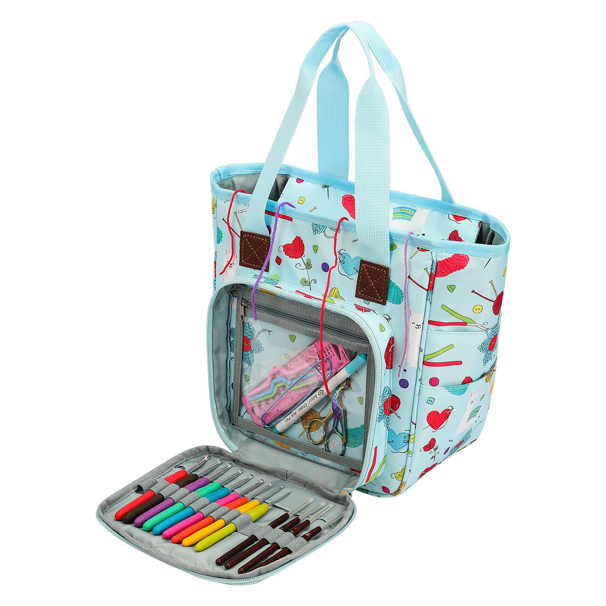 Woven supplies storage bag