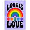 Love Is Love Rainbow Wall Art – Retro Pride Poster, 70s Style LGBTQ+ Equality Print