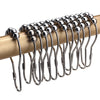 SUPDMZJ Nickel 12pcs Shower Curtain Ring, Metal Ball Shower Curtain Hook, Rustproof Bathroom Shower Rod Curtain Ring
