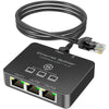 KiWiBiRD Ethernet Splitter 1 to 3, RJ45 Lan 1000Mbps Internet Gigabit Network Switch 3 Port Adapter for Cat 8 7 6 5e 5 Cable, Compatible with Router