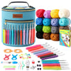 Knitiss Crochet Kits for Beginners Adults, Crochet Starter Kit with Ergonomic Crochet Hooks Set 2-10mm, 16 Colour Crochet Yarns, Travel Crochet Kit