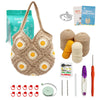Uongeod Granny Square Crochet Kit for Beginners Daisy Crochet Bag Kit Tote Bag DIY Knitting Kits of Daisy Tote Bag with Step-by-Step Video Tutorials