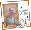 Floral Glass Photo Frame 4" x 6" with Gold Edge - Wonderful Mum