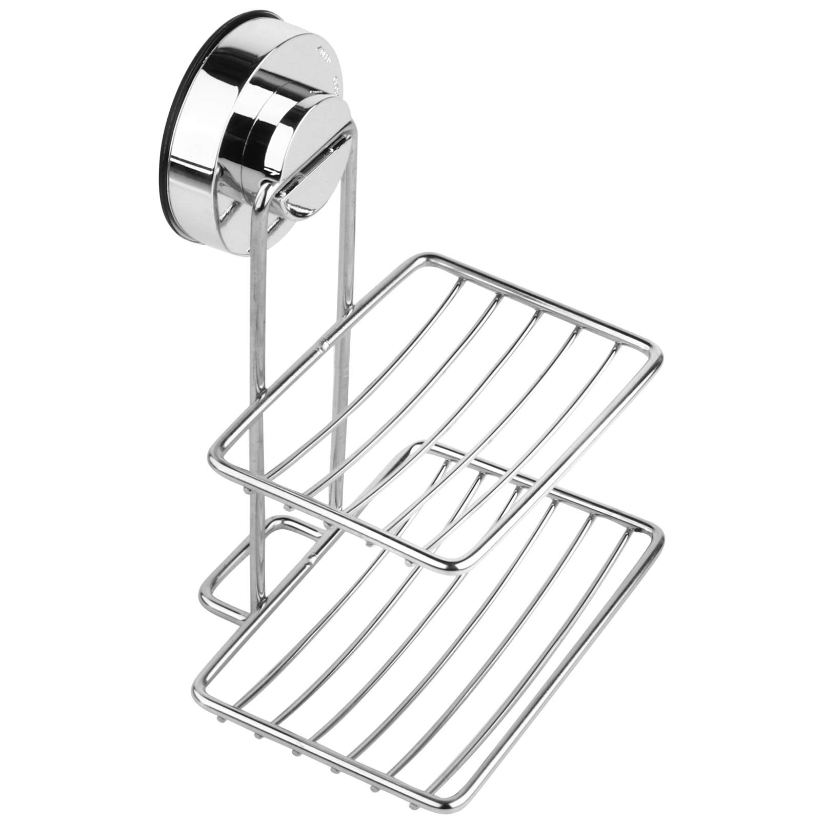 ULTECHNOVO Soap Holder with Suction Cup Double Layer Wall-Absorbing Soap Dish for Bathroom and Kitchen No Drilling Dish Suction for Shower Bars
