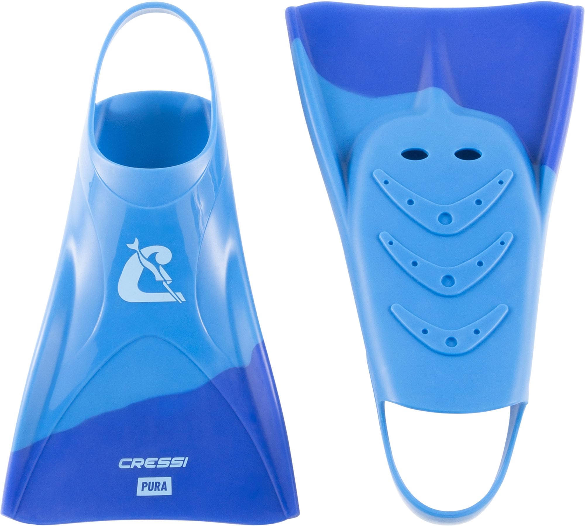 CRESSI Adult Swim Fins - Flexible Silicone for Comfortable and Durable Use, Blue/Azure, 43/45 - Pura: Designed in Italy