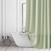 ggaimwf Sage Green Shower Curtain Farmhouse Bohemian Modern Linen Fabric Shower Curtains for Bathroom French Country Heavy Duty Bathroom Curtain Set