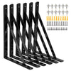 Heavy Duty Shelf Brackets 300x190mm, 6 Pack 12 Inch Wall L Brackets with 90 Degree Triangle, Mounting Screws Included, Suitable for Concrete Wall,