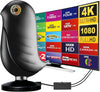Indoor TV Aerial - 2025 Upgrade Digital Aerial with Booster 350+ Long Range Reception for Freeview TV Support 4K 1080P HDTV & 5M Coax Cable