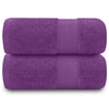 GC GAVENO CAVAILIA 100% Cotton Pack of 2 Bath Sheets, Premium Quality 700 GSM Fade Resistant Extra Absorbent Towels, Egyptian, Purple, 90x140 Cm