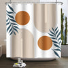 Kzzfqxb 90x183cm Boho Shower Curtains with Hooks, Mid Century Arch Beige Suns Circles Leaves Modern Abstract Art Occluded Waterproof for Bath,