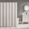WELTRXE Shower Curtain, Faux Linen Shower Curtains, Mould Proof Mildew Resistant, Waterproof Bath Curtain with 12 hooks for Bathroom Shower Stall,