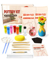 Velozenithize Pottery Kit, 1 kg Air Dry Clay for Adults Contains Six Paints, 20 ML Air Dry Clay Glaze, for Beginners and Adults