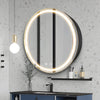 Janboe 71cm Round Mirror Cabinet with Lights,with Defogger,Dimmable,Anti-Fog,3 Colors,Black