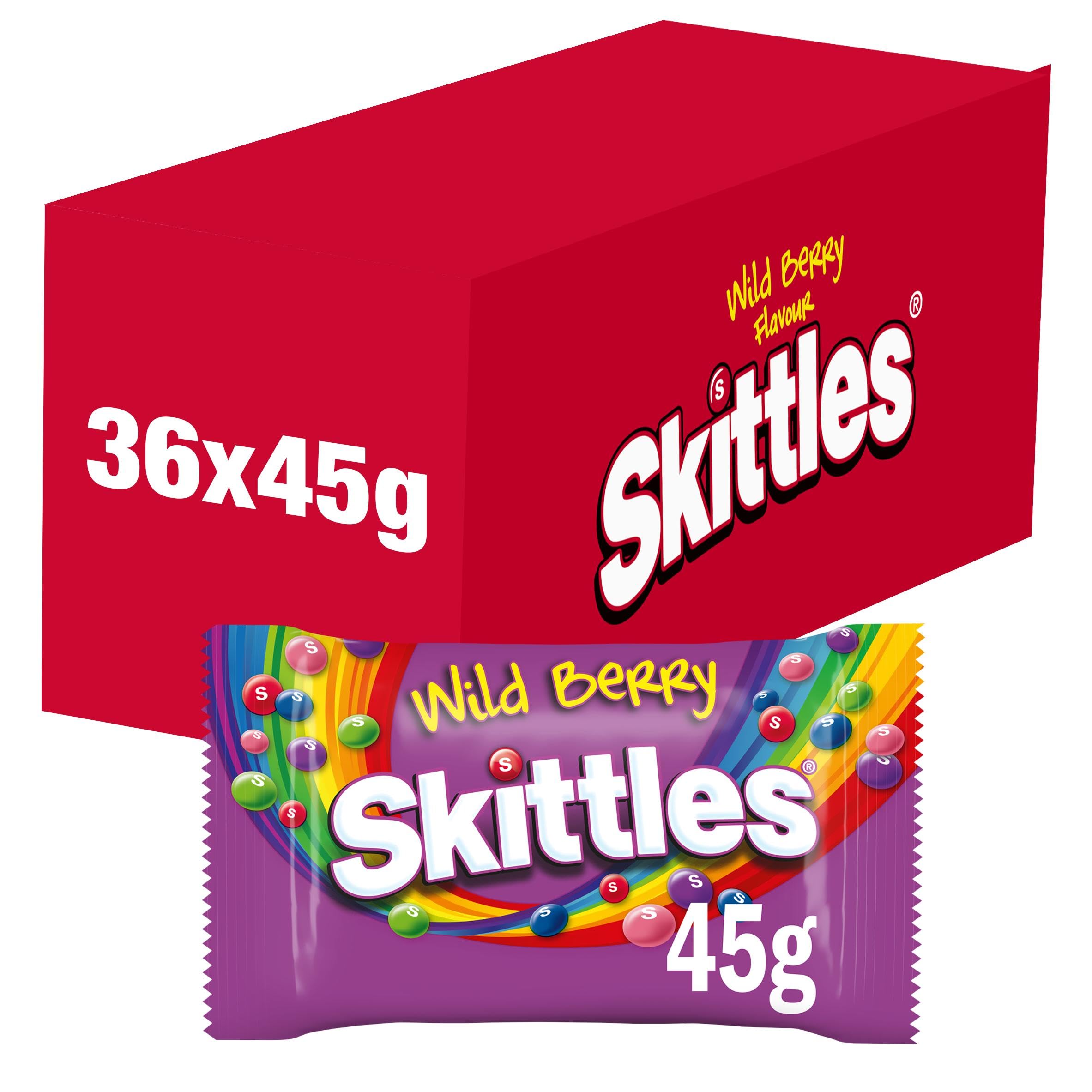 Skittles Wild Berry Sweets, Fruit Chewy Bulk Sweets Box, Sweets Gift Box, 36 Packs of 45g