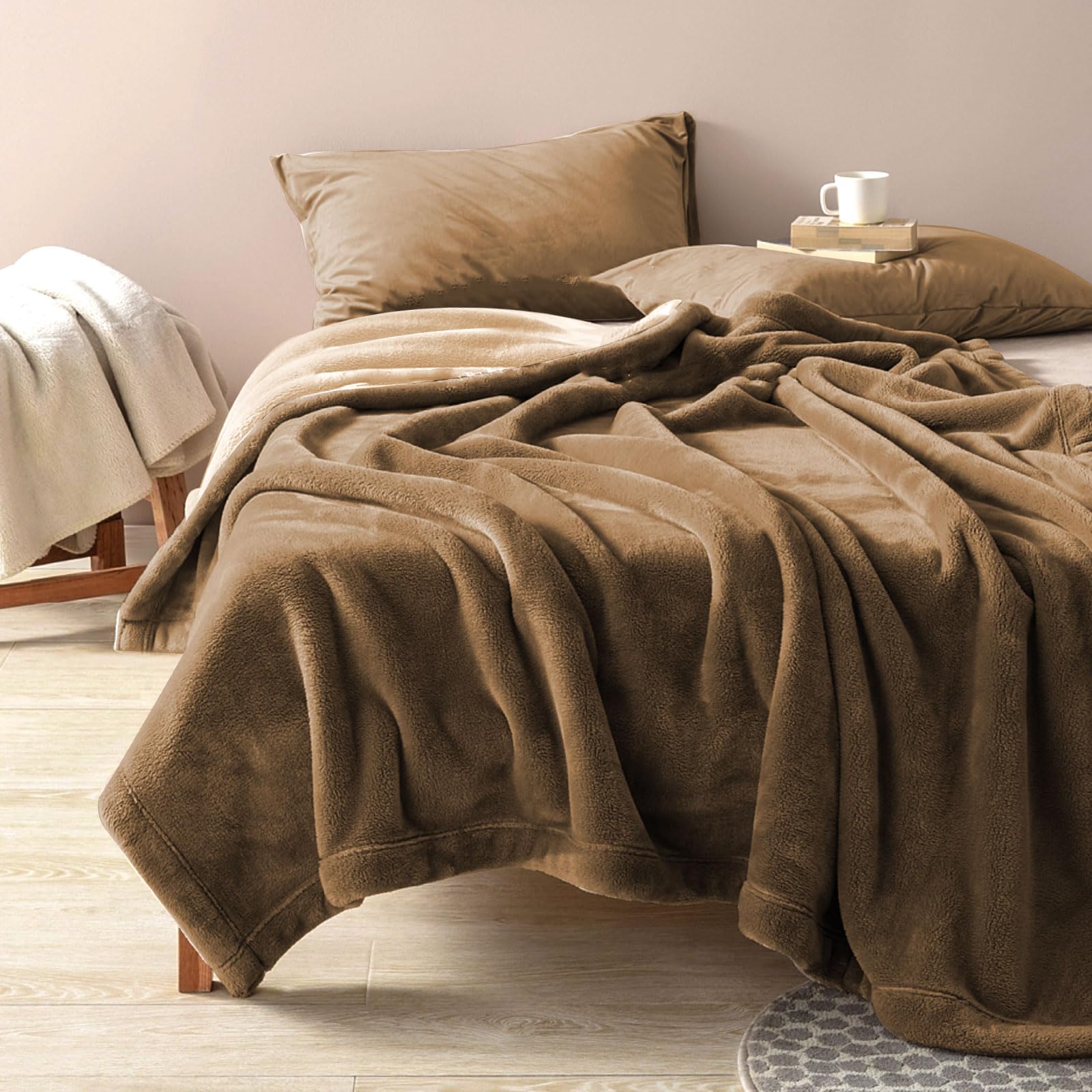 YISURE Waterproof Love Blanket for Bed Intimacy, Leakproof Squirt Blanket for Adults, Taupe Throw Blanket 80"x60" (Brown/Tan)