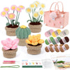 UHAPEER Beginner Crochet Kit, 5 Pcs Potted Plants, Complete Crochet Kit for Beginners Adults Kids, Crochet Kit with Step-by-Step Instruction and Video