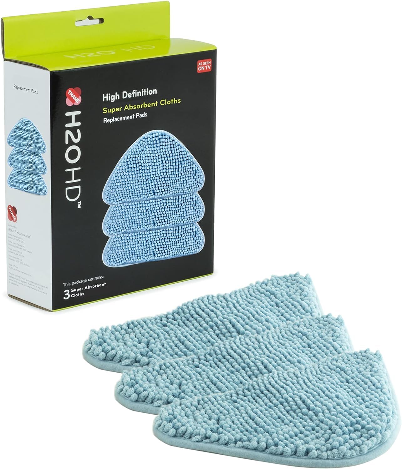 H2O HD Super Absorbent Cloths Pack of 3 - H20 HD Steam Cleaner Accessories for - Floor, Carpet & Upholstery Cleaning- Uses: Bathroom Cleaner, Grout