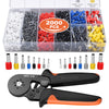 Crimping Tool Set & 2000 Ferrules, Preciva 0.25-10mm? / AWG23-7 Self-Adjusting Wire Crimper, Ratchet Design with Crimp connectors for Household &