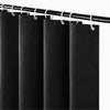 Furlinic Extra Long Shower Curtains for Bathroom Waterproof Mould Resistant Weighted Polyester Fabric 71x84 Inch Black Set with 12 ADS Hooks.
