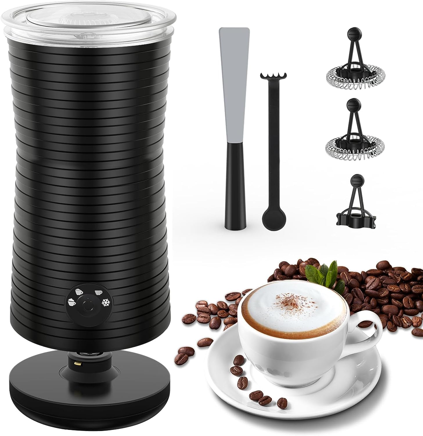 Milk Frother, Morpilot 4 in 1 Electric Milk Frothers, Hot & Cold Milk Foamer, 240ml, 400w, Strix Temperature Controls, Silent Operation, for Coffee,