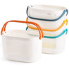 AVLA 4 Pack Portable Shower Caddy Basket, Plastic Storage Organizer Baskets with Handles, Caddy Drainage Organizer Bin, Dorm Shower Basket for