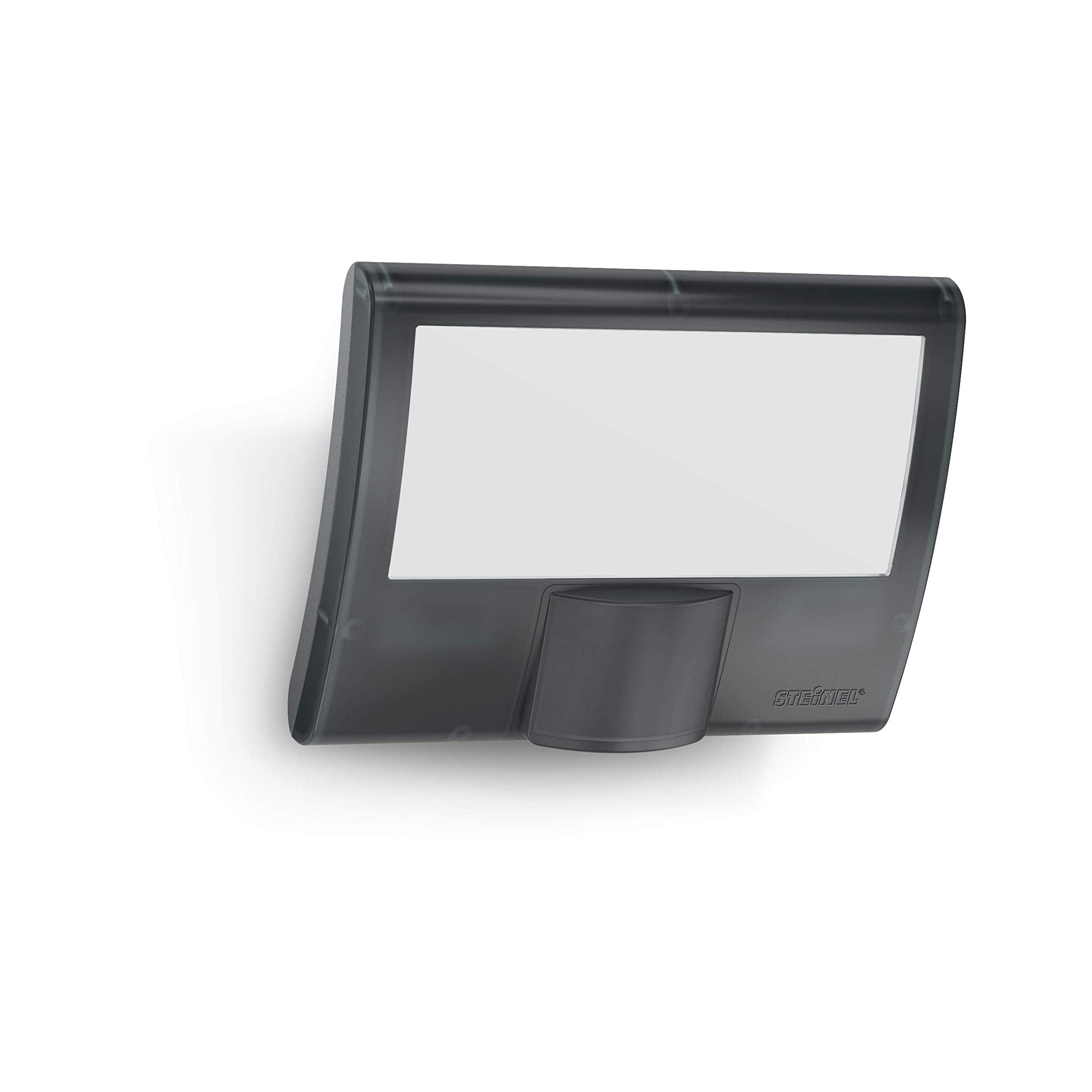 Steinel LED Flood Light XLED Curved S Anthracite, 9.3 W Security Light, Twilight and 160 Motion Sensor, 8 m Reach,12 x 16 x 10.7 cm