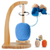 rolu Yarn Holder Portable Wooden Yarn Spinner Detachable Yarns Ball Holder Organizer with Rotating Magnetic Straight Axis Wooden Spinner for Knitting