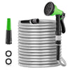 SPECILITE 50ft 304 Stainless Steel Garden Hose, Heavy Duty Flexible Metal Water Pipe with 2 Nozzles for Yard, Outdoor,No Kink and Tangle,Puncture