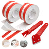 SNAILGARDEN 2 Rolls Bath Sealant Strip, Acrylic Adhesive Caulk Strip with 2-Strips Tapes, Waterproof Sealant Tape with 2Pcs Caulking Tools for