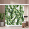 Woutay Shower Curtain Mould Proof Resistant Green Banana Palm Leaves,Water Repellant Fabric,Polyester,with 12 Plastic Hooks