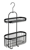 WENKO Classic Plus Black Steel Wall Shelf with Hooks, 35 x 10.5 x 12.5 cm, Black, 26,5 x 47 x 12,5 cm