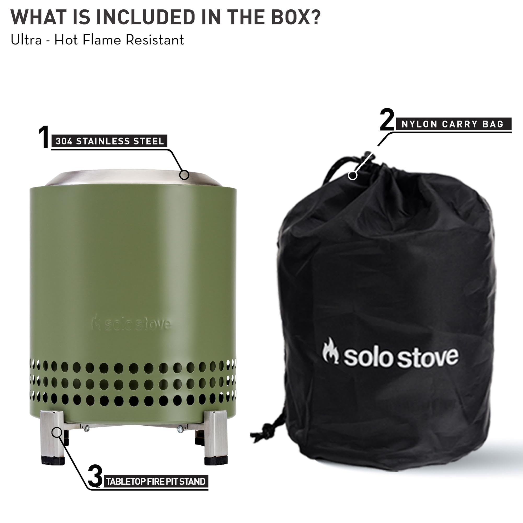 Solo Stove Mesa XL Tabletop Fire Pit with Stand | Low Smoke Outdoor Table Top Fire Pit | Fueled by Pellets or Wood, Stainless Steel, With Travel Bag,