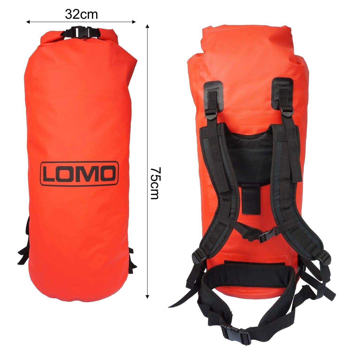 Lomo Dry Bag Large Roll Top Rucksack 60L - Red