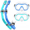 Lealinga Snorkel Set Adults 2Pack, Snorkel Mask Anti-Fog Panoramic View Diving Mask Dry Top Snorkel Kit with Travel Bag Diving Set for Snorkeling
