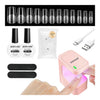 JODSONE Mini Nail Lamp KIT 480PCS Square Nail Tips Quick-Dry Gel Nail Lamp Transparent Nail Tips Nail Glue&Top Coat Portable U V LED Curing Lamp DIY