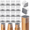 24 Pcs Chair Leg Floor Protectors Square Large, Silicone Felt Furniture Leg Pads Caps Covers for Hardwood Floors (Fit: 41-50mm)