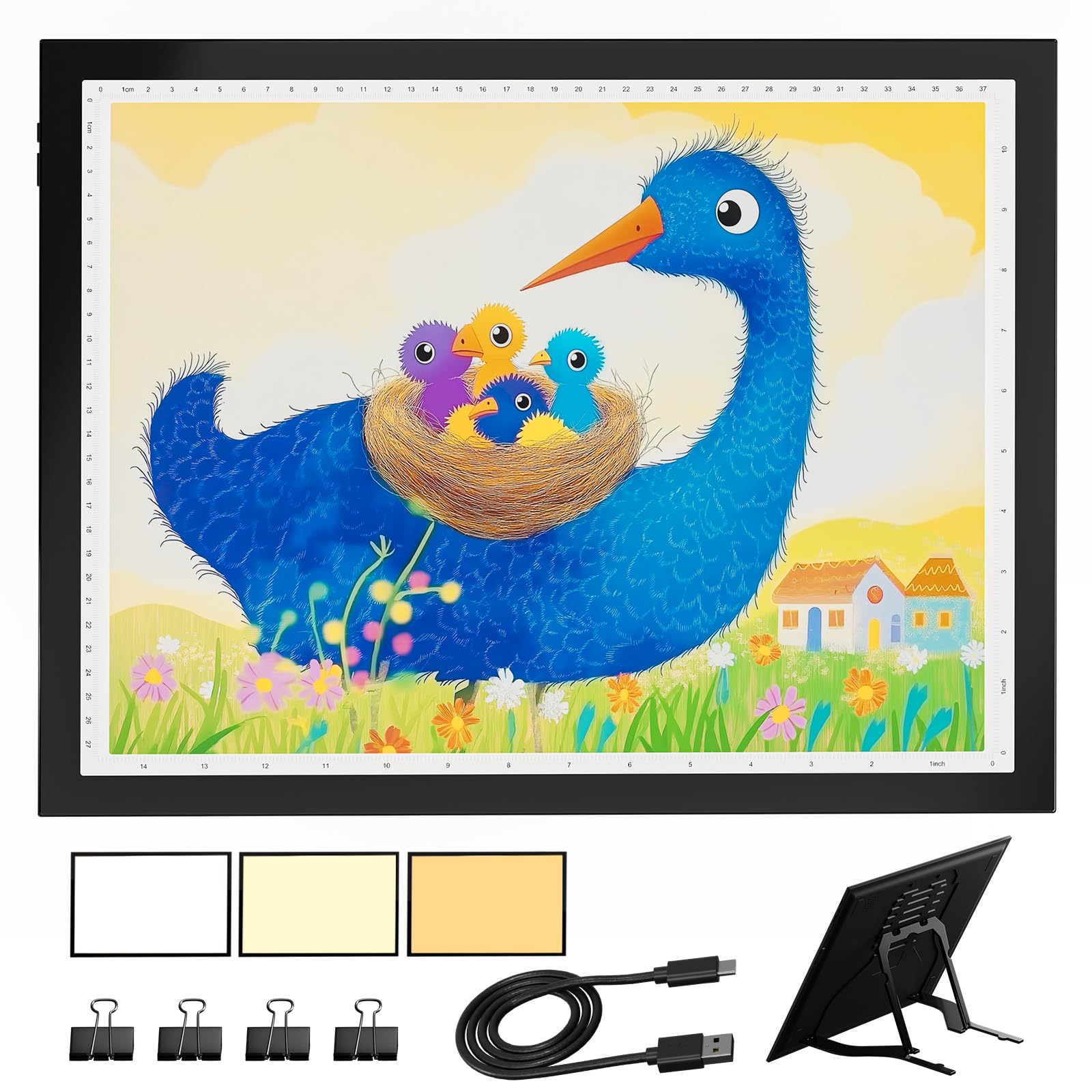 DONPODER A3 Light pad for Diamond Painting,10 Level Adjustable Brightness Art Tracing Board with Stand- Ultra-Thin Light Box for Diamond Art, Drawing,