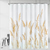Lerores Shower Curtain, 180 x 200 cm, Yellow Wheat Lace, Weighted Hem, Anti-Mould, Water-Repellent, Washable Polyester Bath Curtains with 12 Eyelets