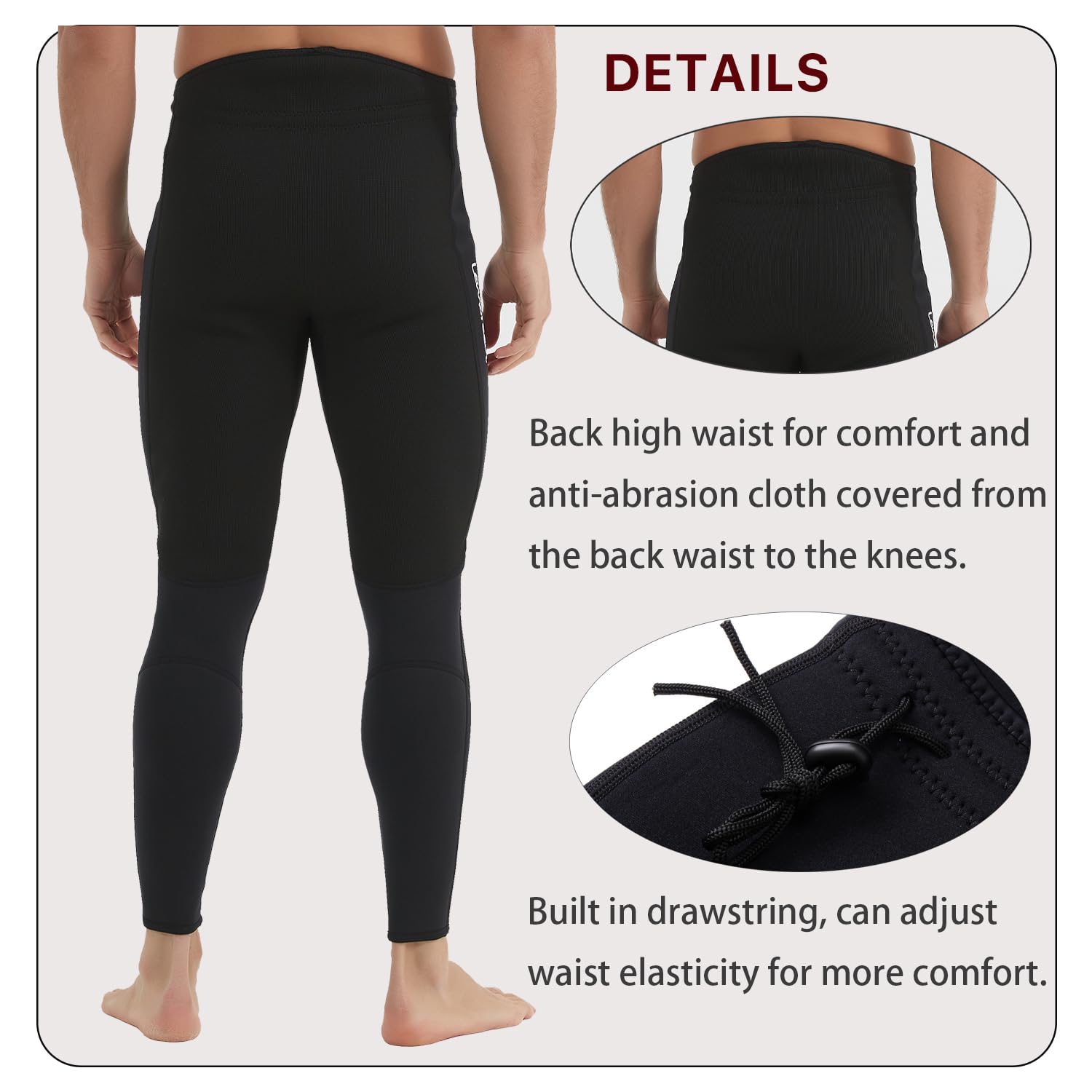 Lemorecn Wetsuits Pants 3mm Neoprene Swimming Canoeing Pants(UK1031-XL?