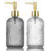 HOHAOO Versatile Glass Soap Dispenser Bottle with Pump, 14 Oz Dripless Pump Bottle, Refillable Liquid Hand Jar Dispenser for Bathroom, Countertop,