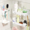 PAVSTINE Shower Caddy, 4 Pack Shower Shelves with Soap Dish, White Bathroom Storage Accessories No Drilling Hanging, Self Adhesive Bathroom Organiser,