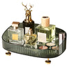 Makeup Perfume Organiser, Thick Material Desktop Storage Bathroom Vanity Tray with Non-slip Bottom, Perfume Dressing Decorative Countertop Organiser