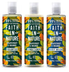 Faith In Nature Grapefruit and Orange Shampoo, Conditioner and Body Wash Trio | Vegan | Cruelty Free | 99% Natural Fragrance | Free From SLS or