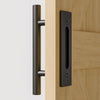 TSMST 24CM Sliding Door Handle Double Sided Barn Door Handle Embedded Invisible Alloy Steel Frosted Black