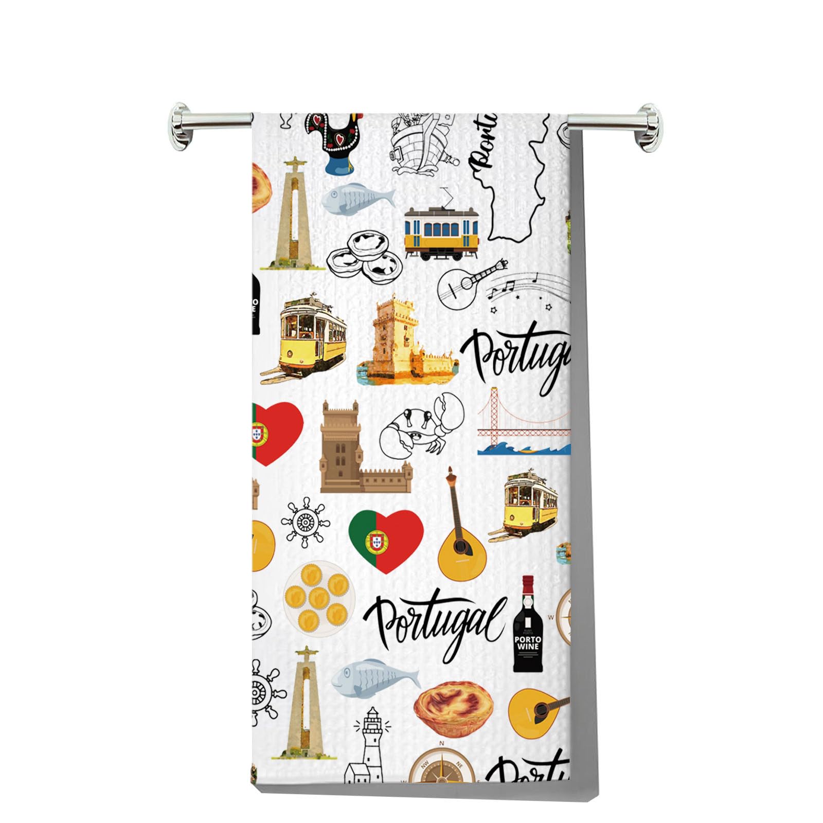 MYSOMY Portugal Kitchen Towel Portugal Gifts Portuguese Kitchen Towel Portugal Housewarming Gift Portugal Dish Towel (Portugal UK)
