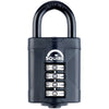 Squire Heavy Duty Padlock (CP50BLACK) - Toughest Steel Shackle - 4 Wheel 50mm Wide Combination Padlock (Black) - Alloy Steel for Corrosion Resistance