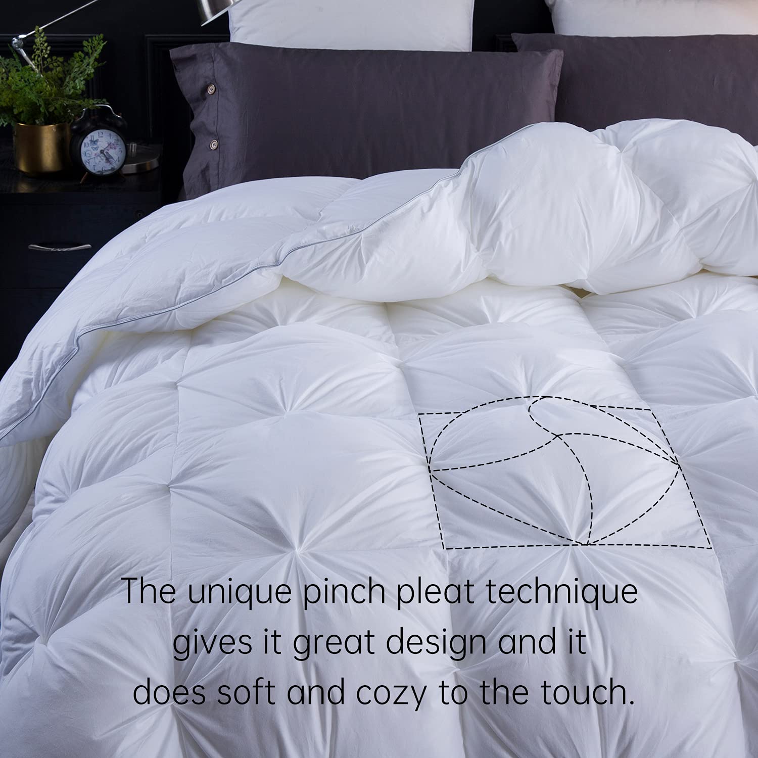 Three Geese Single Size Duvet,Goose Feather Down Duvet Heavy Warm Winter 13.5 Tog, 100% Organic Cotton Cover, Double Quilt Bed Comforter (White)